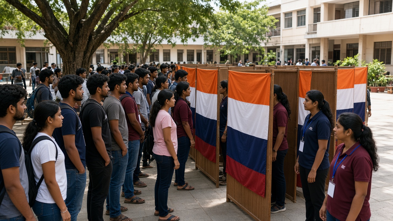 परिसर में छात्र संघ चुनाव